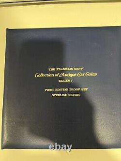 Franklin Mint 25-Coin Collection of Antique Car Coins Series 1 Sterling silver