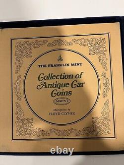 Franklin Mint 25-Coin Collection of Antique Car Coins Series 1 Sterling silver