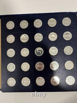 Franklin Mint 25-Coin Collection of Antique Car Coins Series 1 Sterling silver
