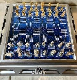 Franklin Mint 25th Anniversary Star Trek Gold & Silver Chess Set 1992