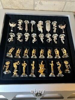 Franklin Mint 25th Anniversary Star Trek Gold & Silver Chess Set 1992