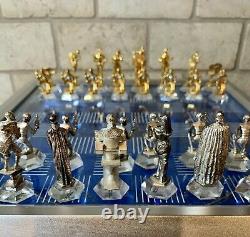 Franklin Mint 25th Anniversary Star Trek Gold & Silver Chess Set 1992