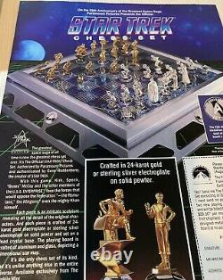 Franklin Mint 25th Anniversary Star Trek Gold & Silver Chess Set 1992