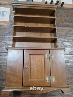 Franklin Mint 32 Pc Colonial American Pewter Miniature Collection with Hutch