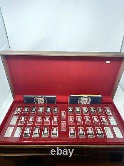 Franklin Mint 38 Piece. 999 1 Oz Silver Bar Set Box W Cert American Presidents