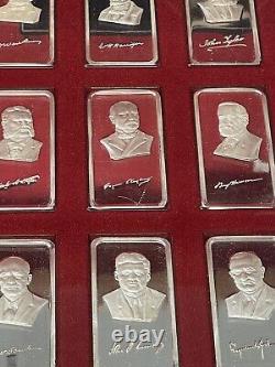 Franklin Mint 38 Piece. 999 1 Oz Silver Bar Set Box W Cert American Presidents