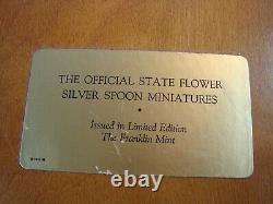 Franklin Mint 50 STATE FLOWER Sterling Silver Collectors Mini Salt Spoons