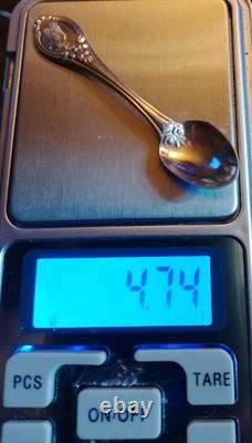 Franklin Mint 50 State Bird Sterling Silver Mini Spoons (8 oz) with wood case