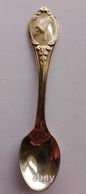 Franklin Mint 50 State Bird Sterling Silver Mini Spoons (8 oz) with wood case