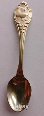 Franklin Mint 50 State Bird Sterling Silver Mini Spoons (8 oz) with wood case