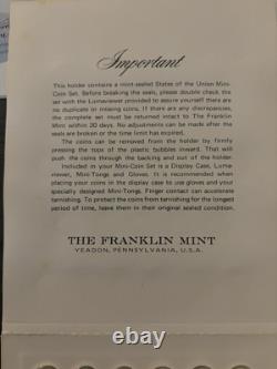 Franklin Mint 50 States of the Union First Edition Sterling Silver Mini-Coin Set