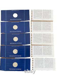 Franklin Mint 5 History of American Presidency Sterling Silver Coins in package