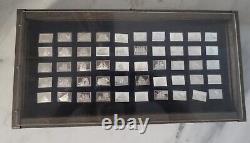Franklin Mint 925 Silver Great Sailing Ships of Sea 50 Ingot Set Display Case