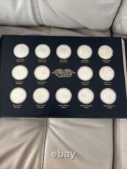 Franklin Mint. 925 Silver Medal Signers of the Declaration 56 Pc Complete Set