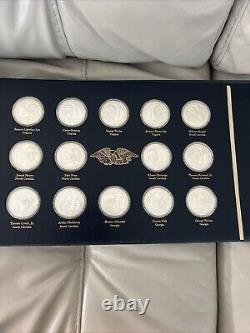 Franklin Mint. 925 Silver Medal Signers of the Declaration 56 Pc Complete Set