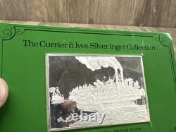 Franklin Mint. 999 Silver Ingots Currier & Ives Gem Wooding Up 2.78