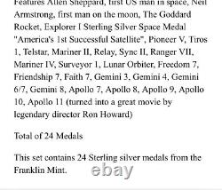 Franklin Mint America In Space 24 Sterling Silver Proofs 1970