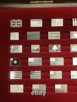 Franklin Mint American Flags of Revolution Mini Ingot 64 Piece Collection Silver