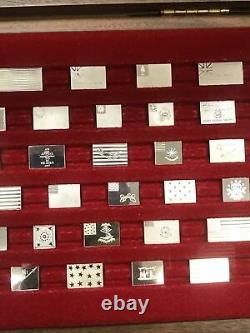 Franklin Mint American Flags of Revolution Mini Ingot 64 Piece Collection Silver