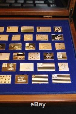Franklin Mint American Flags of the Revolution 64 Sterling Silver Ingots Set