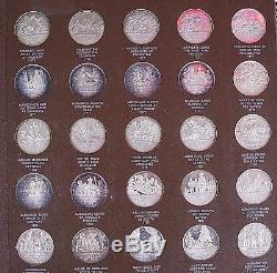 Franklin Mint, American Revolution, 50 Proof. 925 Silver Rounds in Display Book