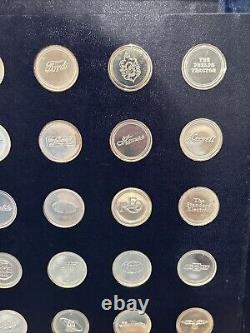 Franklin Mint Antique Car Coins Series 2 Sterling Silver 25 Piece Proof Set