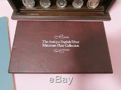 Franklin Mint Antique English Sterling Silver Miniature Plate Collection