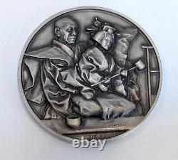 Franklin Mint Art Medal'Bunraku' by Shigemi Kawasumi 1972 Sterling silver