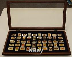 Franklin Mint Automobile Car 50 Emblems Sterling Silver 24k Gold Plated Ingots