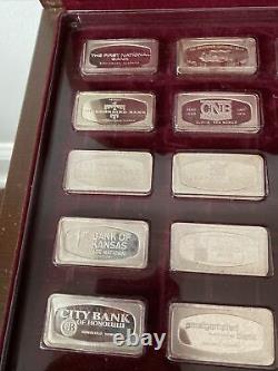 Franklin Mint Bank Marked 50 States Proof Set Silver Ingots