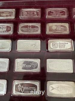 Franklin Mint Bank Marked 50 States Proof Set Silver Ingots