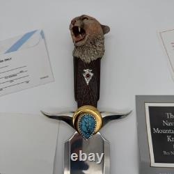 Franklin Mint Ben Nighthorse Navajo Mountain Lion Knife Turquoise