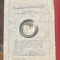 Franklin Mint Bicentennial Commemorative 0.925 Sterling Silver Medal