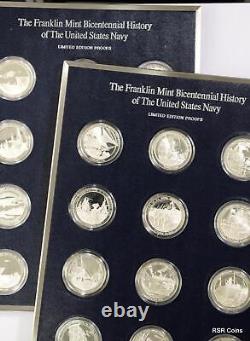 Franklin Mint Bicentennial History Navy 24 Medal Sterling Silver Set! #12773