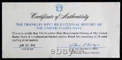 Franklin Mint Bicentennial History of The United States Navy 24 pcs 17 oz. ASW