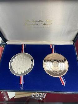 Franklin Mint Bicentennial Medal Silver and Bronze Matched Proof COA BOX LETTER