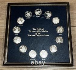 Franklin Mint Bicentennial Medals 13 Original States-Sterling Silver