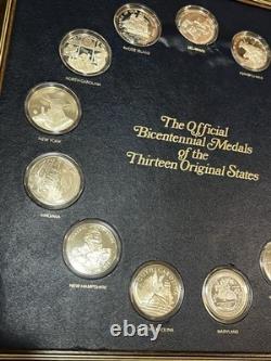 Franklin Mint Bicentennial Medals 13 Original States-Sterling Silver