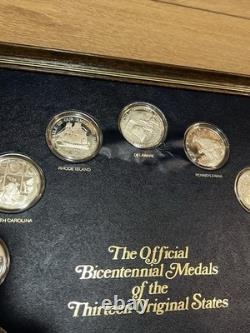 Franklin Mint Bicentennial Medals 13 Original States-Sterling Silver