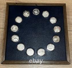Franklin Mint Bicentennial Medals 13 Original States-Sterling Silver