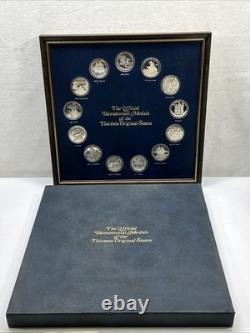 Franklin Mint Bicentennial Medals Of Original 13 States Sterling Silver Coin Set