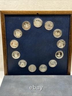 Franklin Mint Bicentennial Medals Of Original 13 States Sterling Silver Coin Set