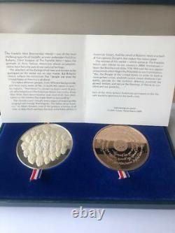 Franklin Mint Bicentennial SILVER and BRONZE medals Matched Proof COA BOX LETTER