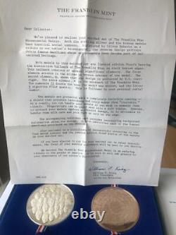 Franklin Mint Bicentennial SILVER and BRONZE medals Matched Proof COA BOX LETTER