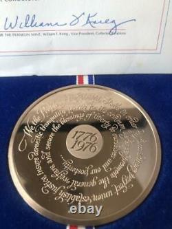 Franklin Mint Bicentennial SILVER and BRONZE medals Matched Proof COA BOX LETTER