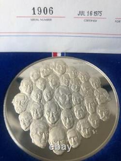 Franklin Mint Bicentennial SILVER and BRONZE medals Matched Proof COA BOX LETTER