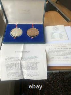 Franklin Mint Bicentennial SILVER and BRONZE medals Matched Proof COA BOX LETTER