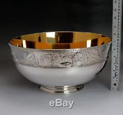 Franklin Mint Bicentennial Sterling Silver 24kt Gold Limited Edition Punch Bowl