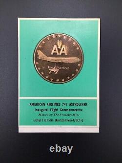 Franklin Mint Bronze Medal American Airlines 747 Astroliner Inaugural