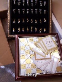 Franklin Mint CIVIL War Chess Set Early Edition New In Box Gold & Silver Plated